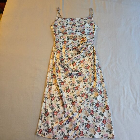re:named Aden Slip Dress Cream Multicolor Floral Spaghetti Strap Y2K 90s Garden - Picture 11 of 12